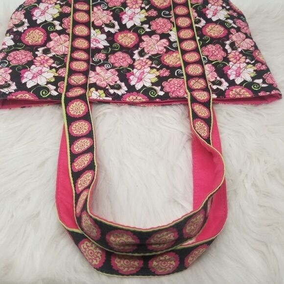 Quilted Tote Pink Floral Bag Boho - Picture 9 of 10